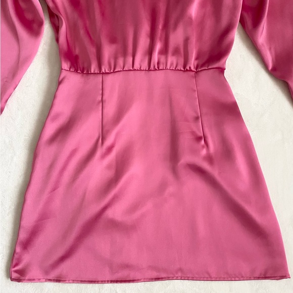Zara Satin Effect Barbie Pink Dress XS - Picture 12 of 16